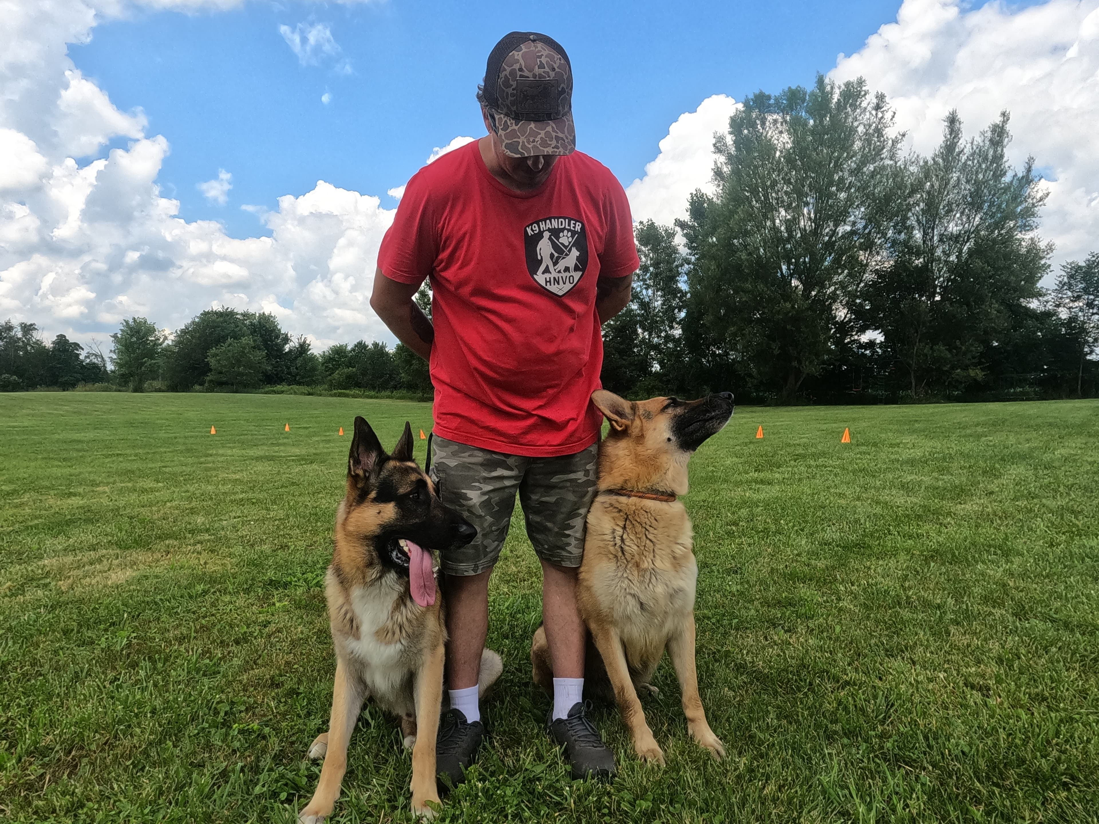 Ollie Major with his sire Adolf at Patriot K9 Command.